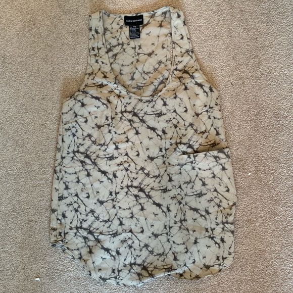 Beige Marble Splatter Top Blouse - XXS - Picture 3 of 4